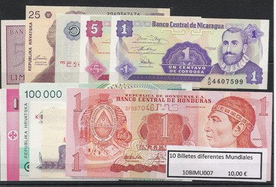 Ficha y Lotes de Billetes Extranjeros